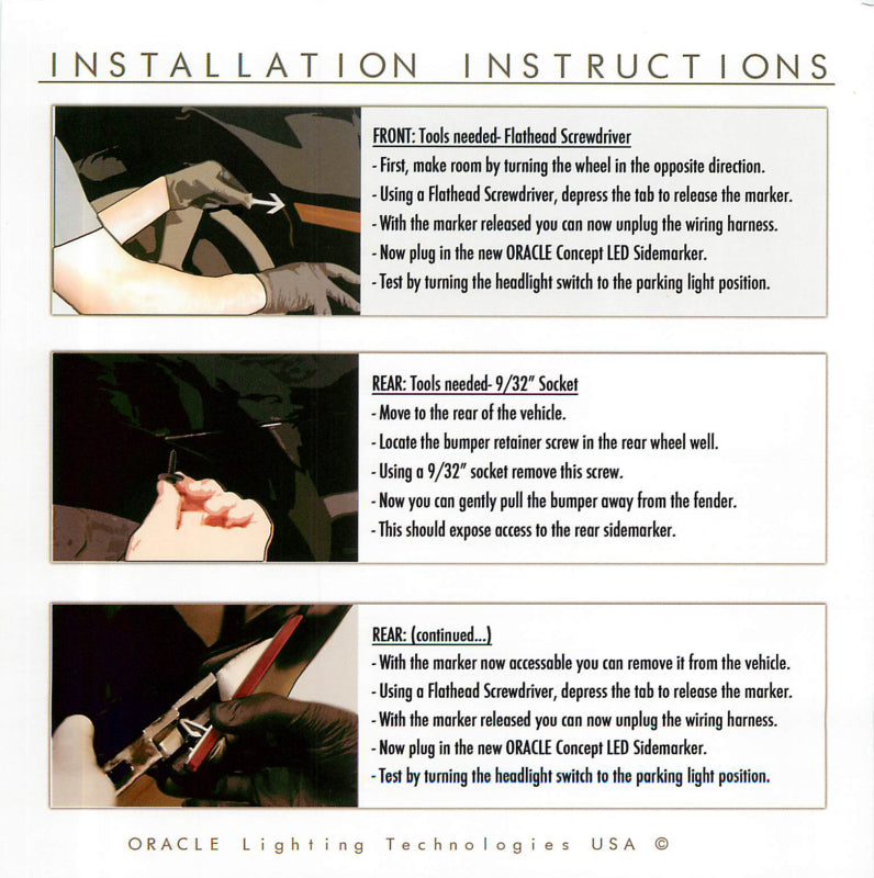 ORACLE Lighting 3101-020 Oracle 10-15 Chevrolet Camaro Concept Sidemarker Set - Tinted - No Paint