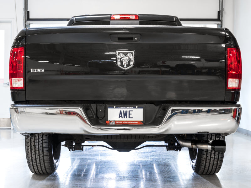 AWE Tuning 3015-33309 09-18 RAM 1500 5.7L (w/o Cutout) 0FG Single Side Exit Cat-Back Exhaust - Diamond Blk Tips