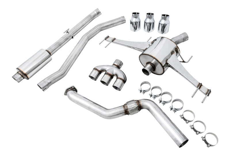 AWE Tuning 3015-42666 2017+ Honda Civic Type R Touring Edition Exhaust w/Front & Mid Pipes - Chrome Silver Tips