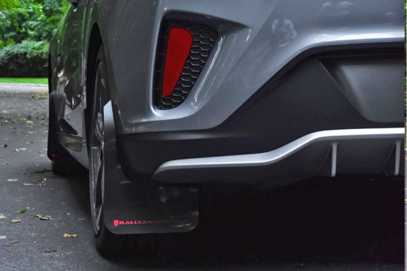 Rally Armor MF58-UR-BLK/RD 19-21 Hyundai Veloster Turbo/2.0/R-Spec Black UR Mud Flap w/Red Logo