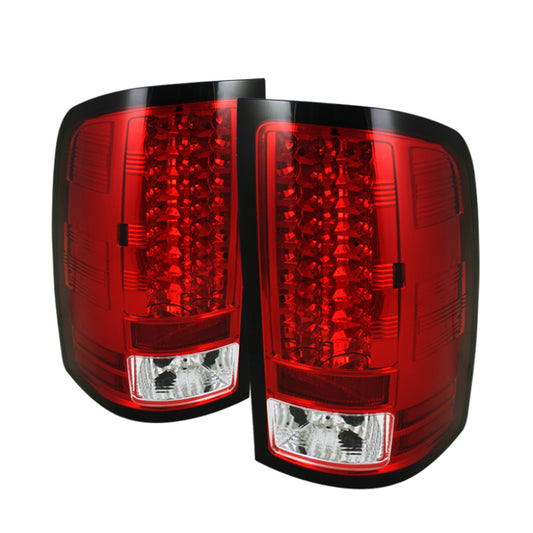 SPYDER 5014955 Spyder GMC Sierra 07-13 (Not 3500 Dually 4 Rear Wheels)LED Tail Lights Red Clear ALT-YD-GS07-LED-RC