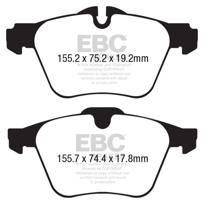 EBC DP42189R 13+ Jaguar F-Type (Cast Iron Rotors Only) 3.0 Supercharged (340) Yellowstuff Front Brake Pads