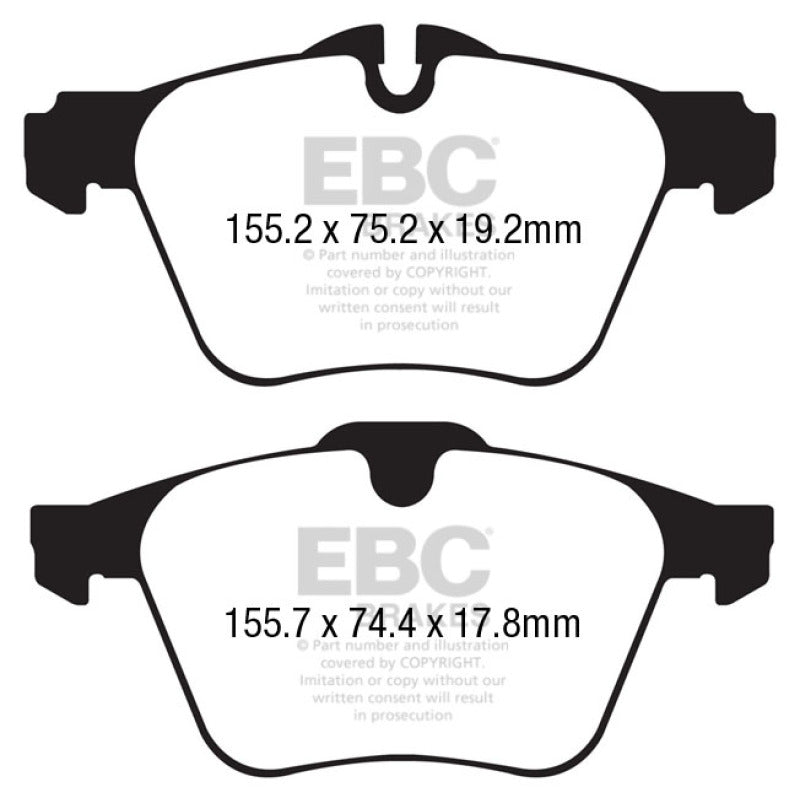 EBC DP32189C 13+ Jaguar F-Type (Cast Iron Rotors Only) 3.0 Supercharged (340) Redstuff Front Brake Pads