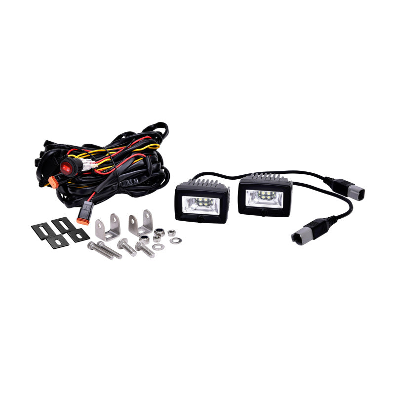 KC HiLiTES 519 C-Series C2 LED 2in. Backup Area Flood Light 20w (Pair Pack System) - Black