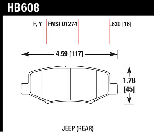 Hawk Performance HB608Y.630 Hawk LTS Street Brake Pads