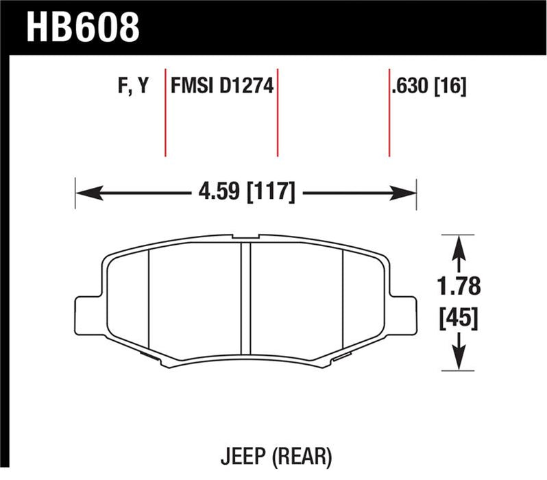 Hawk Performance HB608Y.630 Hawk LTS Street Brake Pads