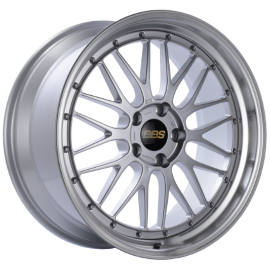 BBS LM287DSPK LM 19x8.5 5x130 ET50 Diamond Silver Center Diamond Cut Lip Wheel - 71.6CB