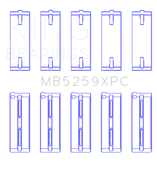 King Engine Bearings MB5259XPCSTDX King Honda A-Series/B-Series/K-Series pMaxKote Performance Main Bearing Set - Size STDX