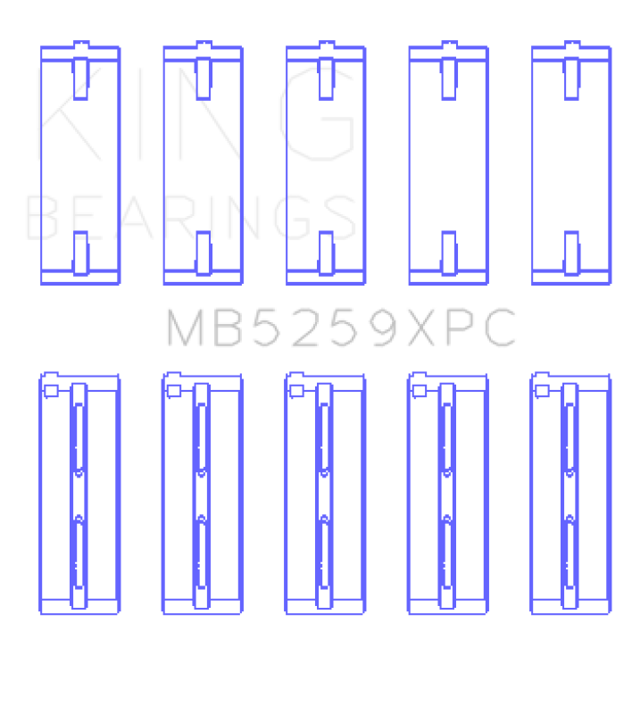 King Engine Bearings MB5259XPC.026 King Honda A-Series/B-Series/K-Series pMaxKote Performance Main Bearing Set - Size +.026mm