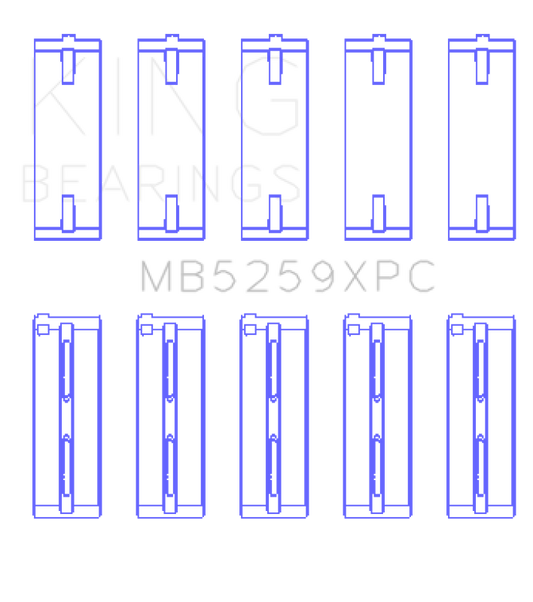 King Engine Bearings MB5259XPC.026 King Honda A-Series/B-Series/K-Series pMaxKote Performance Main Bearing Set - Size +.026mm