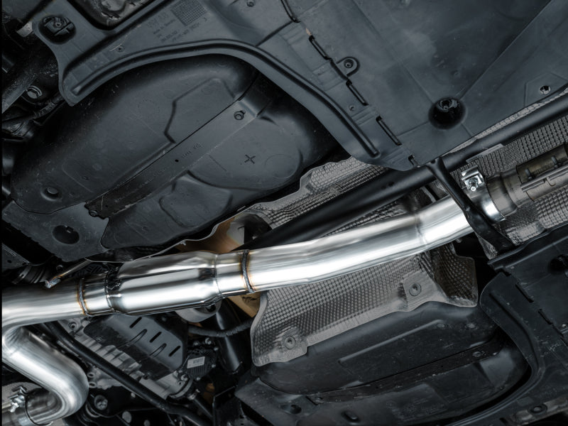 AWE Tuning 3015-42658 AWE MK8 Volkswagen Golf R 3in Touring Edition Quad Exhaust - Chrome Silver Tips