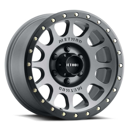 Method Wheels MR30589060812N Method MR305 NV 18x9 / -12mm Offset / 6x5.5 BP / 108mm CB / Titanium - Matte Black Lip Wheel