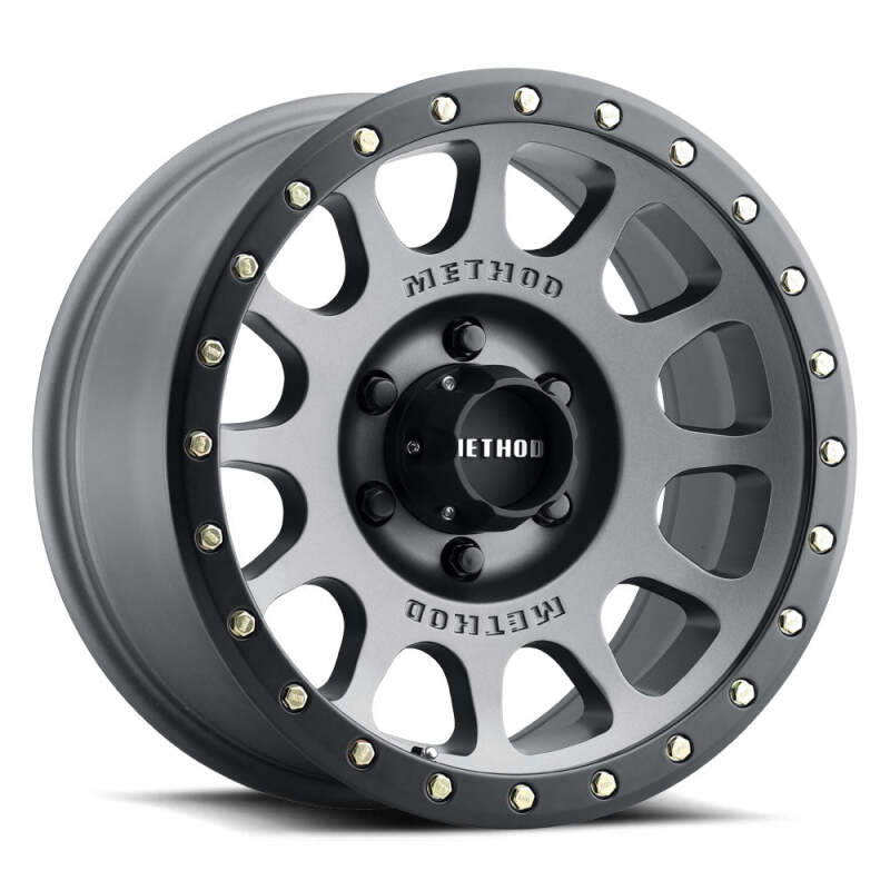 Method MR305 NV 18x9 / +18mm Offset / 8x6.5 BP / 130.81mm CB / Titanium - Matte Black Lip Wheel