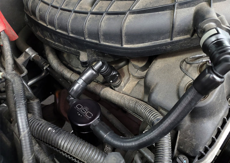 J&L 3050P-B 11-17 Ford Mustang V6 Passenger Side Oil Separator 3.0 V2 - Black Anodized