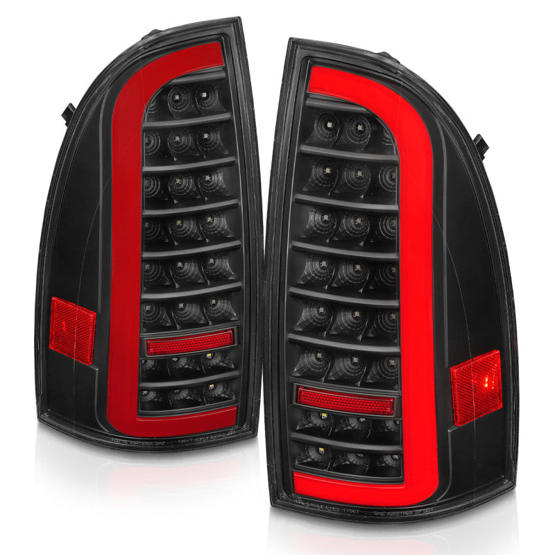 ANZO 311427 05-15 Toyota Tacoma Full LED Tail Lights w/Light Bar Sequential Black Housing Clear Lens