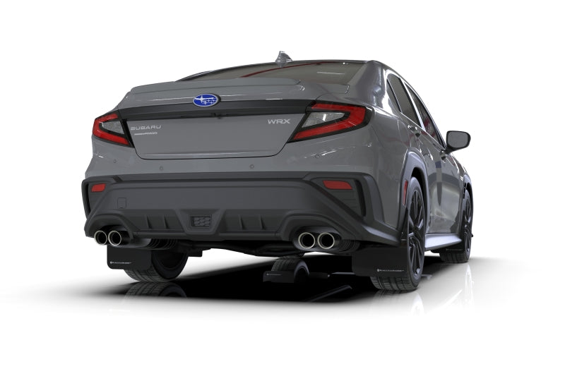 Rally Armor MF92-UR-BLK/MBK 22-25 Subaru WRX Black UR Mud Flap - Metallic Black Logo