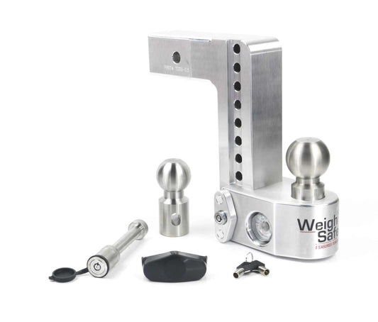 Weigh Safe WS8-2.5-KA 8in Drop Hitch w/Built-in Scale & 2.5in Shank (10K/18.5K GTWR) w/WS05 - Aluminum