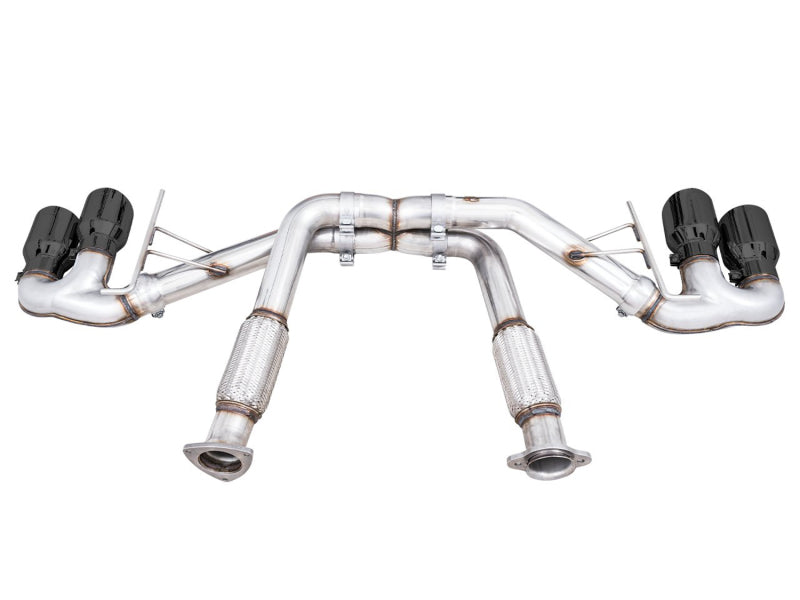 AWE Tuning 3020-43086 2020 Chevrolet Corvette (C8) Track Edition Exhaust - Quad Diamond Black Tips