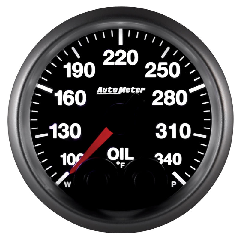 AutoMeter 5640 Autometer Elite 52mm 100-340 Deg F Oil Temp Peak & Warn w/ Electronic Control Gauge