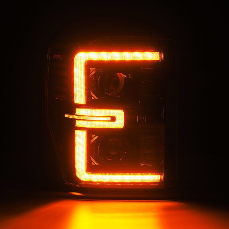 AlphaRex 880313 08-10 Ford F250-550 LUXX-Series LED Projector Headlights Alpha-Blk w/Activ Light/Seq Signal