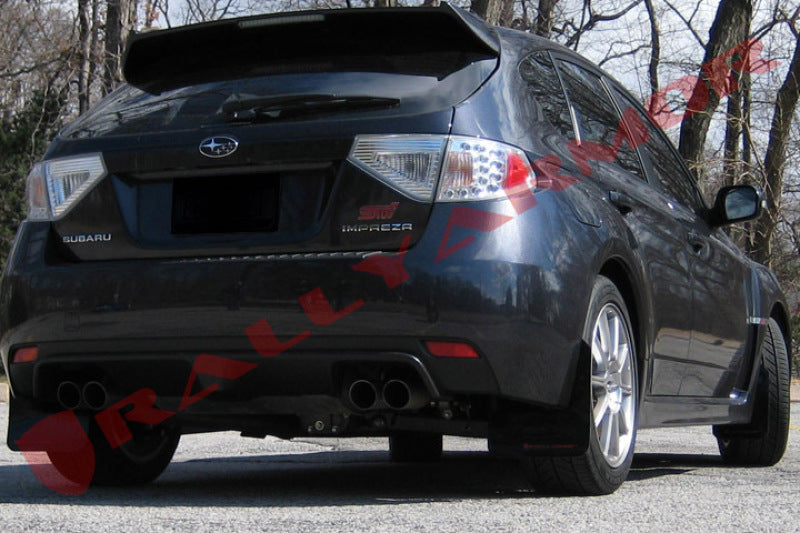 Rally Armor MF15-UR-BLK/RD 08-11 Subaru STI (Hatch Only) / 11-14 WRX (Hatch Only) Black UR Mud Flap w/Red Logo