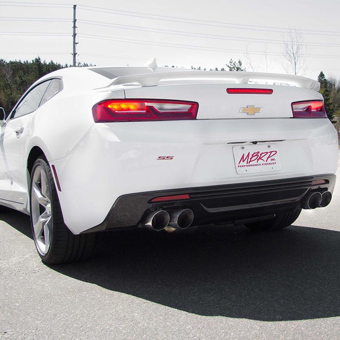 MBRP S7032409 2016+ Chevy Camaro SS 6.2L 3in Dual Cat-Back Quad Tip Exhaust Street Version w/ SS T409 Tips