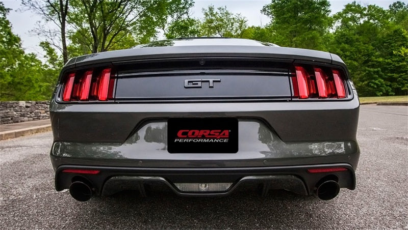 CORSA Performance 14329BLK Corsa 2015-2017 Ford Mustang GT 5.0 3in Axle Back Exhaust Black Dual Tips (Touring)