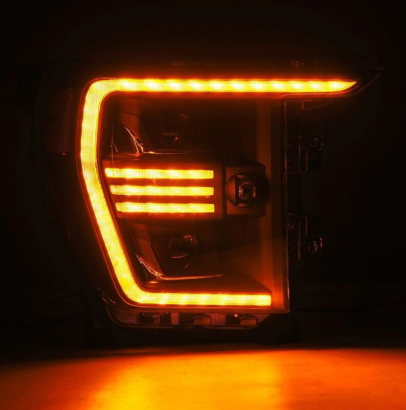 AlphaRex 880293 21-22 Ford F150 PRO-Series Projector headlights Black w/Activ Light/Seq Signal