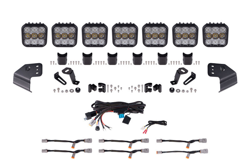 Diode Dynamics DD7264 Bronco SS5 Pro CrossLink Windshield - White Combo Lightbar Kit