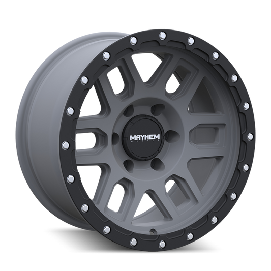 Mayhem 8304-7983MGT12 8304 Delta 17x9 / 6x139.7 BP / -12mm Offset / 106mm Hub Matte Gunmetal- Matte Black Lip Wheel