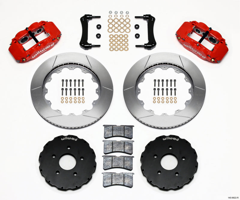 Wilwood 140-8922-R Narrow Superlite 6R Front Hat Kit 14.00in Red 2005-up Corvette C6