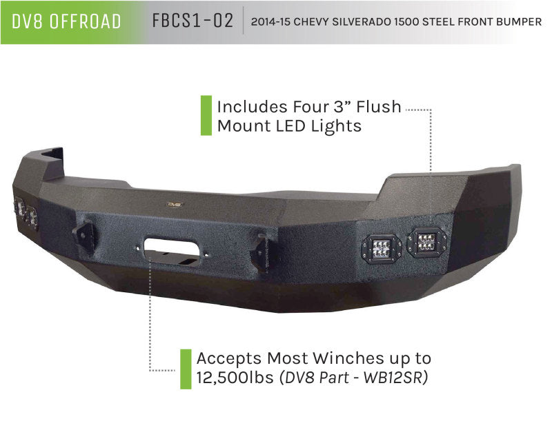 DV8 Offroad FBCS1-02 14-18 Chevrolet Silverado 1500 Front Bumper