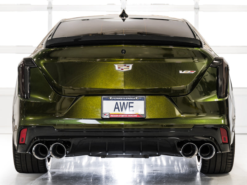 AWE Tuning 3025-42436 2021+ Cadillac CT4-V Blackwing SwitchPath Exhaust - Chrome Silver Tips