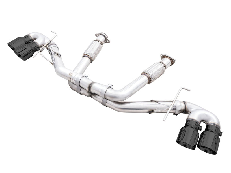 AWE Tuning 3020-43086 2020 Chevrolet Corvette (C8) Track Edition Exhaust - Quad Diamond Black Tips