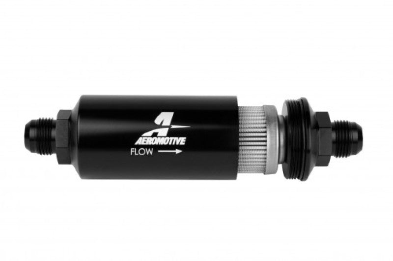 Aeromotive 12389 In-Line Filter - (AN-10) 100 Micron Stainless Steel Element Black Anodize Finish