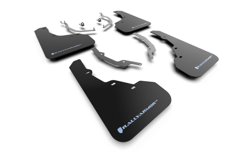 Rally Armor MF78-UR-BLK-ABL 22-25 Hyundai Santa Cruz Black Mud Flap w/Light Blue Logo