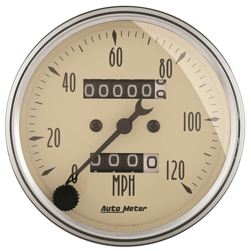 AutoMeter 1808 Gauge Kit 5 Pc. 3-1/8in. & 2-1/16in. Mech. Speedometer Antique Beige