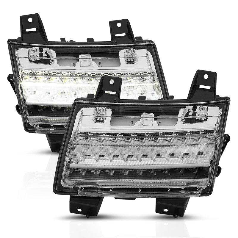 ANZO 511082 18-19 Jeep Wrangler JL LED Chrome Clear w/ Sequential Signal
