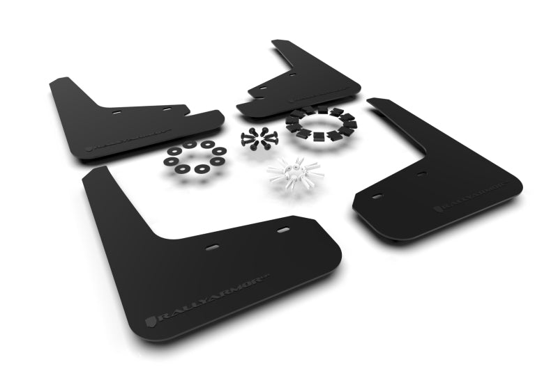 Rally Armor MF72-UR-BLK/MBK 20-26 Tesla Model Y, Juniper Y Black Mud Flap - Metallic Black Logo