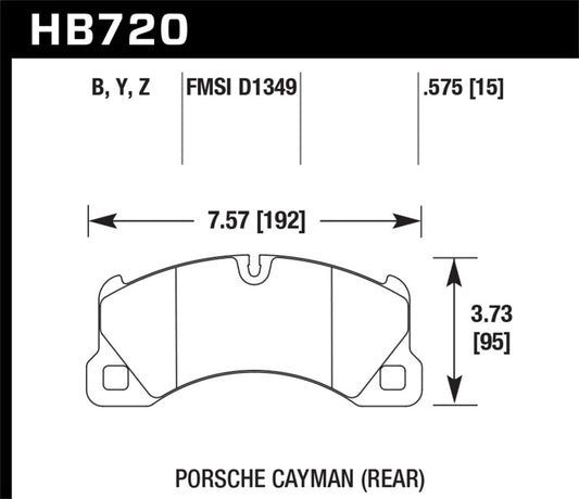 Hawk Performance HB720Z.575 Hawk 10-16 Porsche Panamera / 08-15 Porsche Cayenne Performance Ceramic Street Front Brake Pads