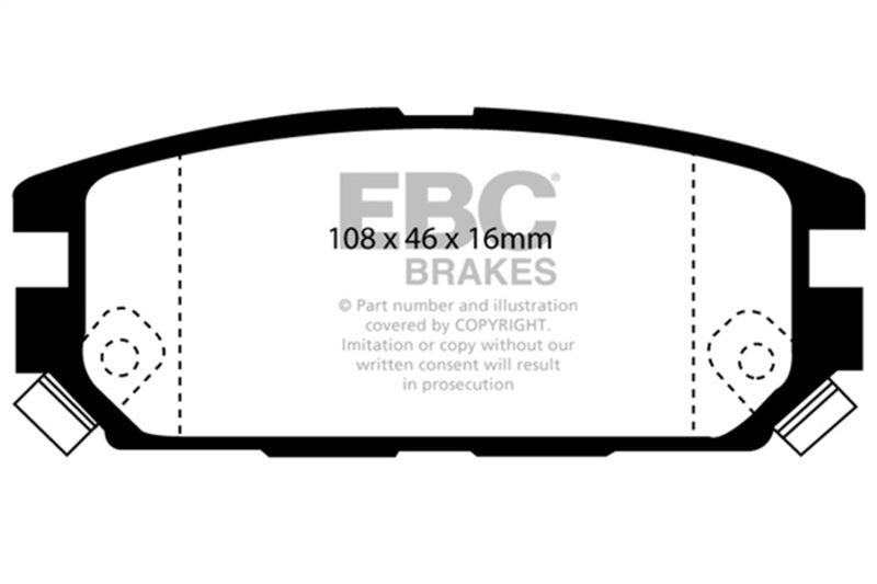 EBC DP4987R 91-93 Dodge Stealth 3.0 4WD Yellowstuff Rear Brake Pads