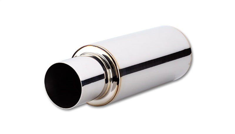 Vibrant 1091 TPV Round Muffler (23in Long) with 4in Round Tip Straight Cut - 4in inlet I.D.