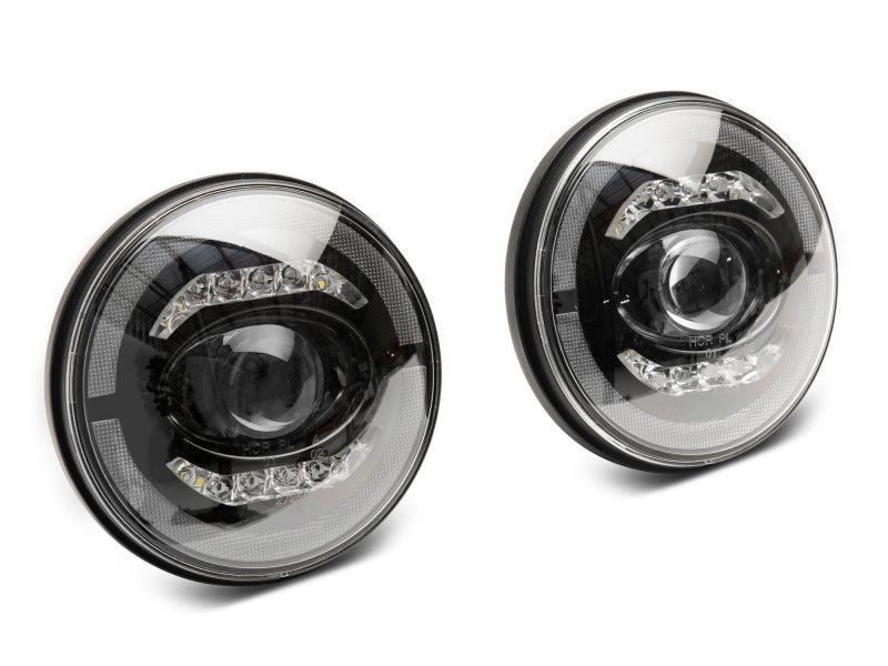 Raxiom J132813 07-18 Jeep Wrangler JK Axial Series LED Headlights- Black Housing (Clear Lens)