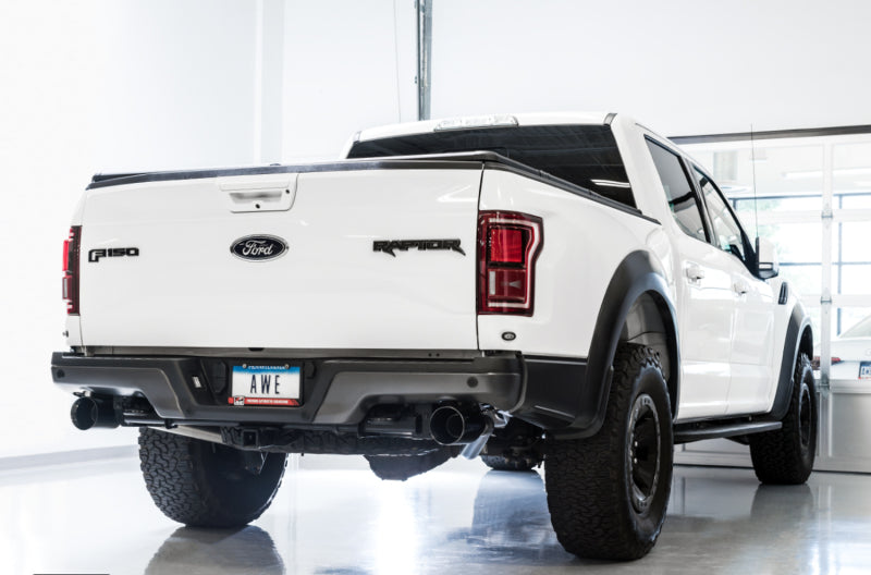 AWE Tuning 3015-33106 2017+ Ford Raptor 0 FG Performance Exhaust System - w/ Diamond Black Tips