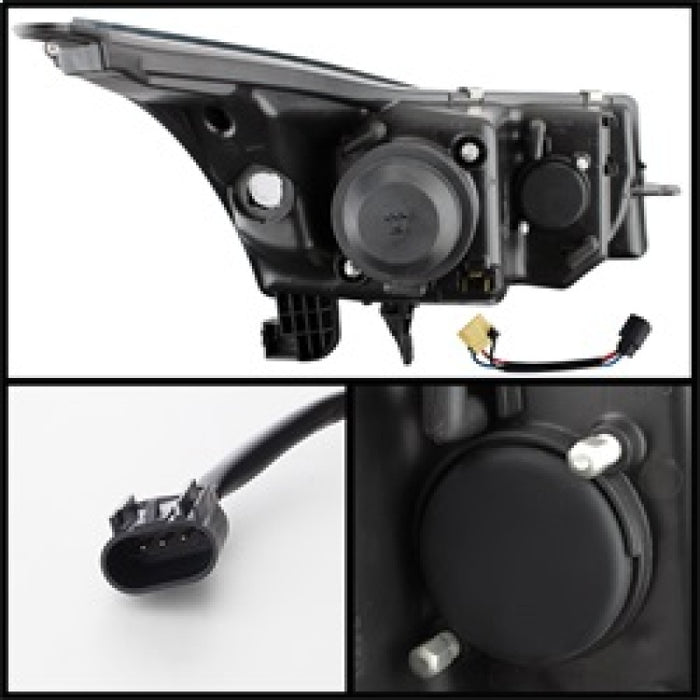 SPYDER 5074164 Spyder Chevy Cruze 11-14 Projector Headlights Light Tube DRL Blk PRO-YD-CCRZ11-LTDRL-BK