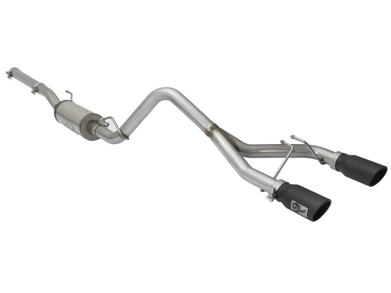 aFe 49-48056-B Rebel Series CB 2.5in Dual Center Exit SS Exhaust w/ Black Tips 07-15 Jeep Wrangler 3.6L/3.8L V6