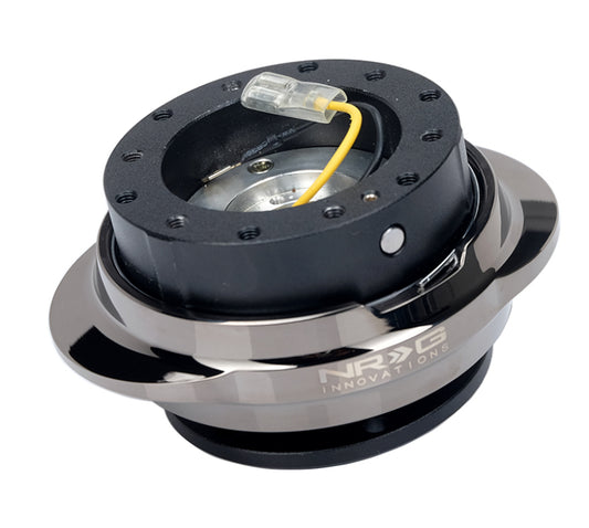 NRG SRK-220BKC Quick Release Kit - Black Body/ Black Chrome Oval Ring