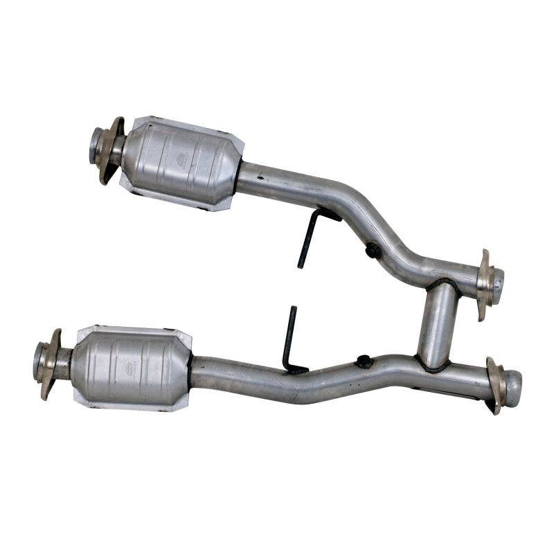 BBK 1538 96-04 Mustang 4.6 GT / Cobra Short Mid H Pipe w Catalytic Converters 2-1/2 For Long Tube Headers