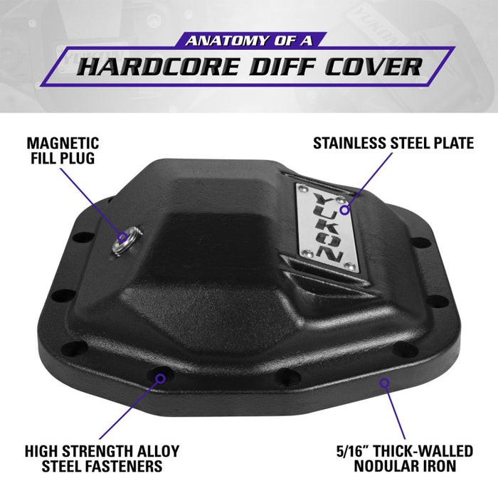 Yukon Gear & Axle YHCC-D44JL-FRONT Yukon Gear Hardcore Front Nodular Iron Cover for Jeep Wrangler JL Dana 44/210mm