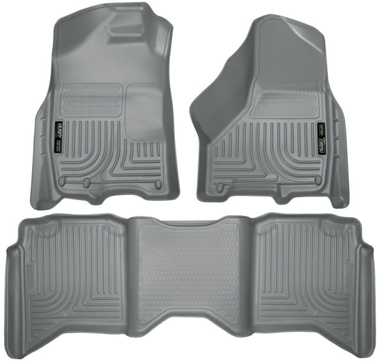 Husky Liners 99002 2012 Dodge RAM 1500/2500/3500 Crew Cab WeatherBeater Combo Gray Floor Liners